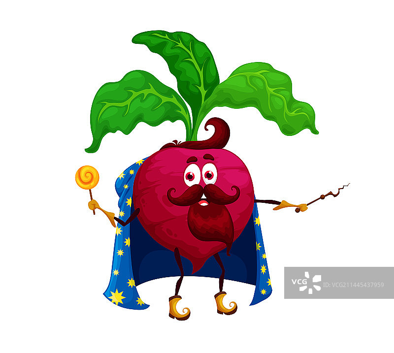 卡通万圣节甜菜巫师角色图片素材