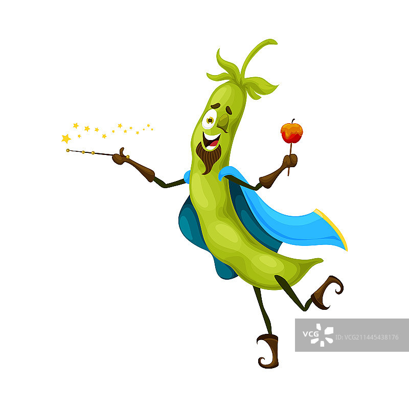 卡通万圣节豆子法师角色蔬菜图片素材