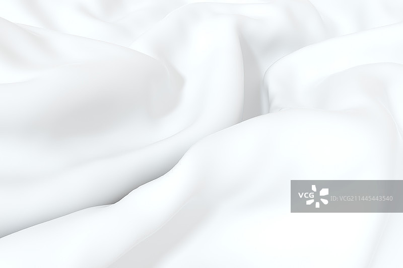 3D白色丝绸背景的全帧拍摄图片素材