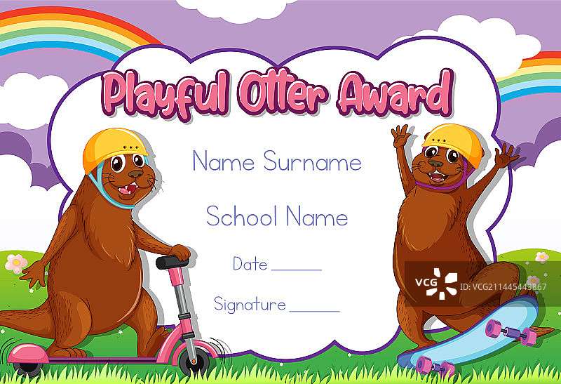 可定制的儿童证书模板图片素材