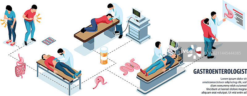 胃肠病医生等距信息图图片素材