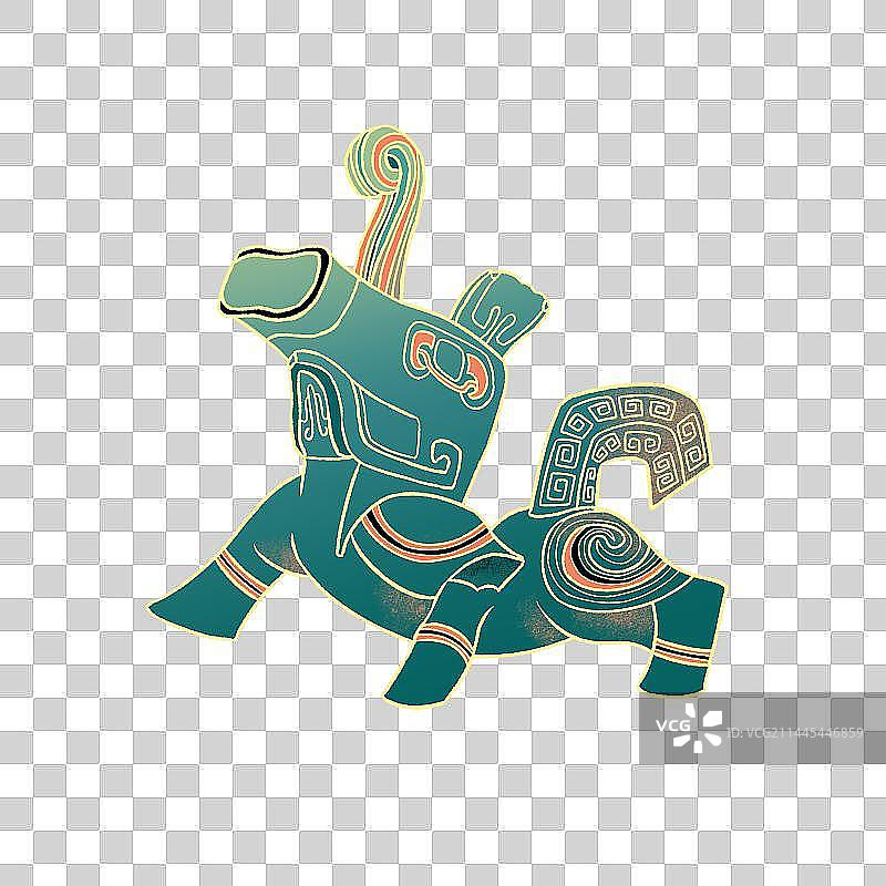三星堆文物国潮风插画图片素材