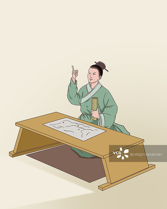 中国风新中式古风古典传统文化古人成语故事纸上谈兵人物古装插画图片素材