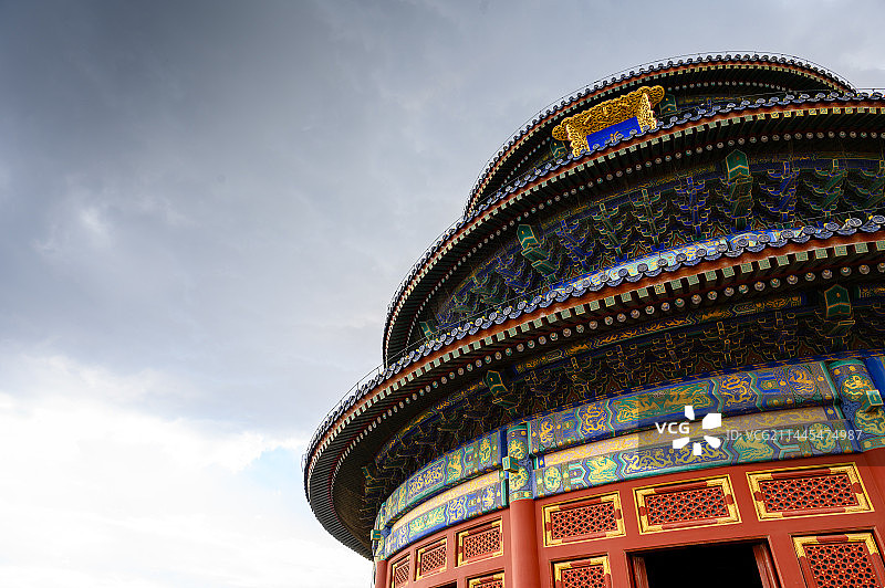 中国北京天坛祈年殿和皇乾殿图片素材
