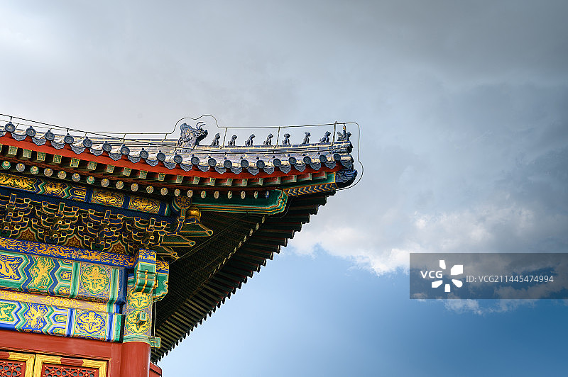 中国北京天坛祈年殿和皇乾殿图片素材