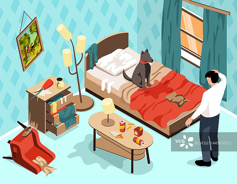 小狗行为问题2.5D背景图片素材