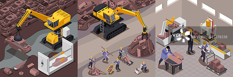 2.5D废金属模型图片素材