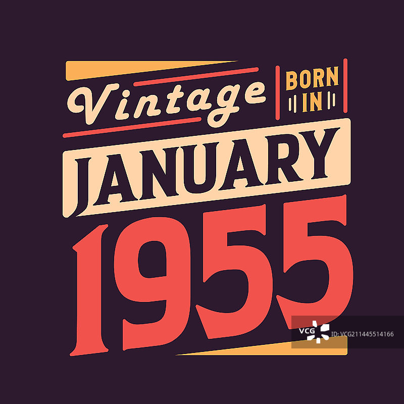 1955年1月复古风设计元素图片素材