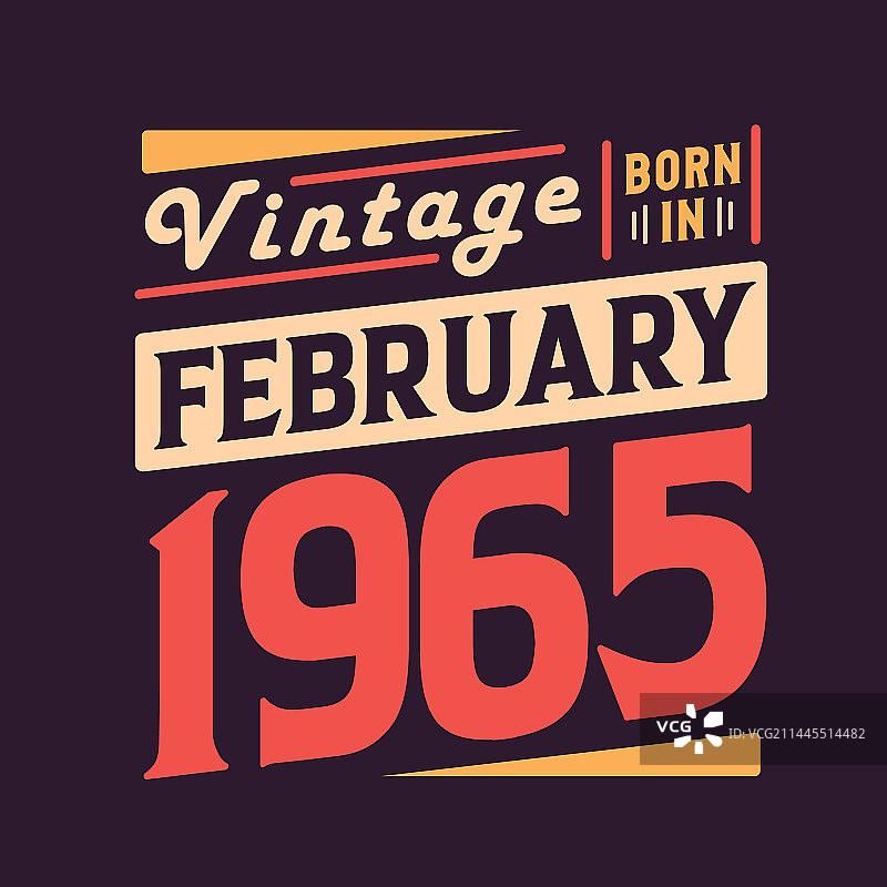 1965年2月复古生日图片素材