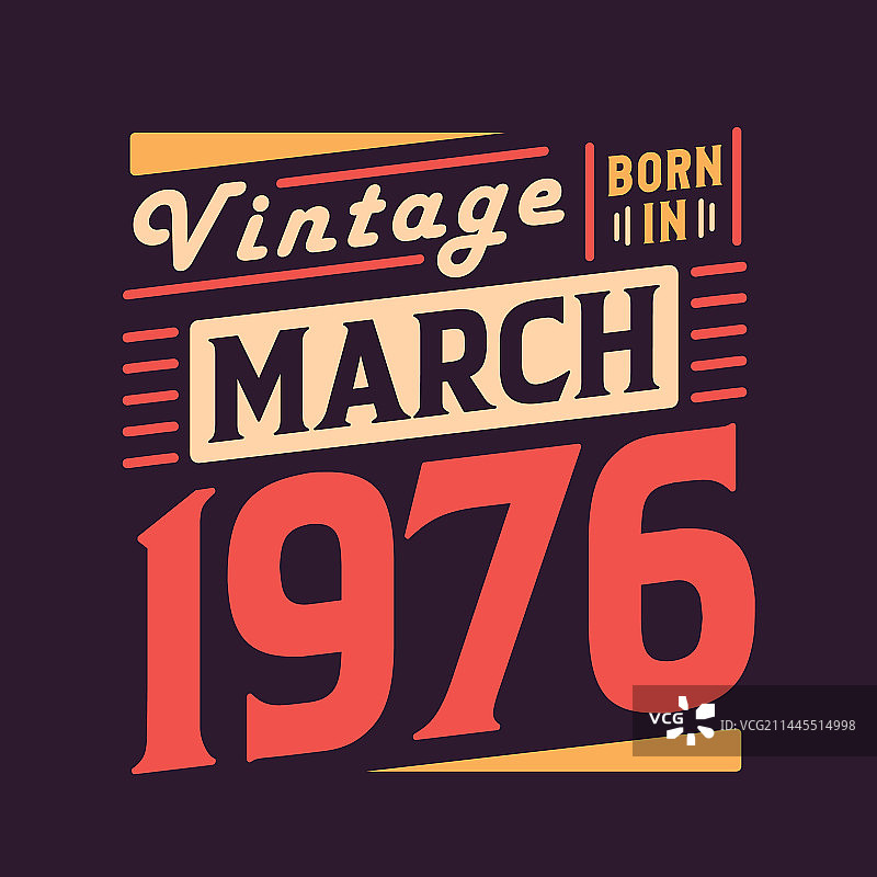 1976年3月复古风出生设计图片素材