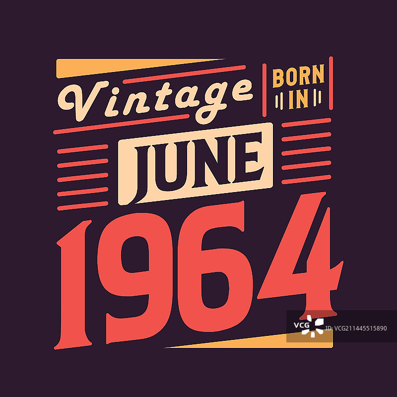 1964年6月复古风出生纪念图片素材