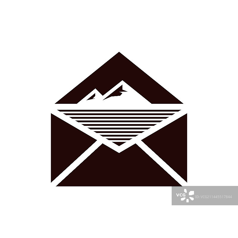 带有山峰标志的邮件设计图片素材