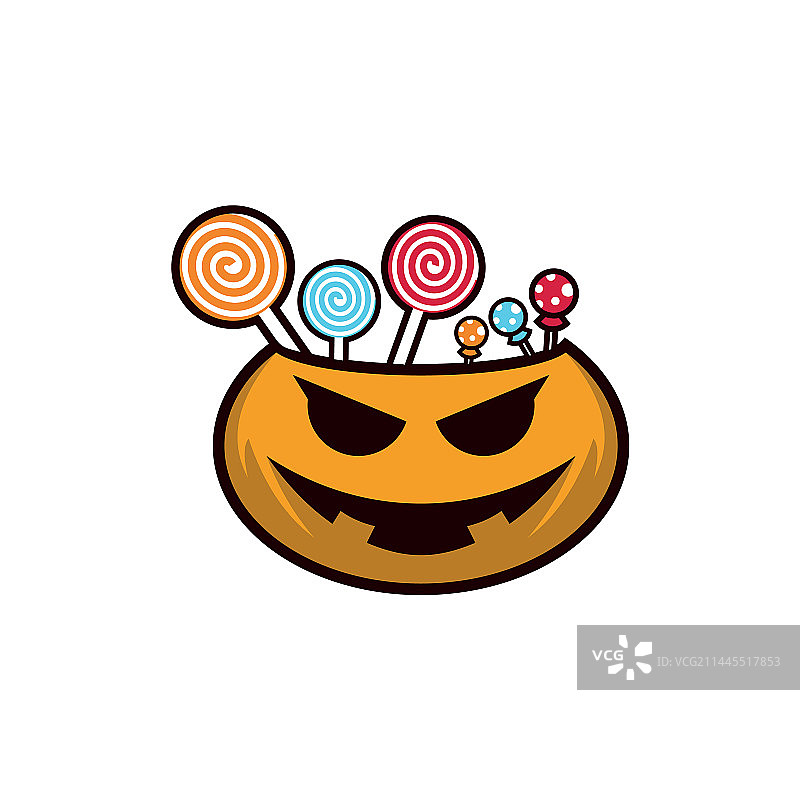 万圣节棒棒糖和糖果标志设计图片素材