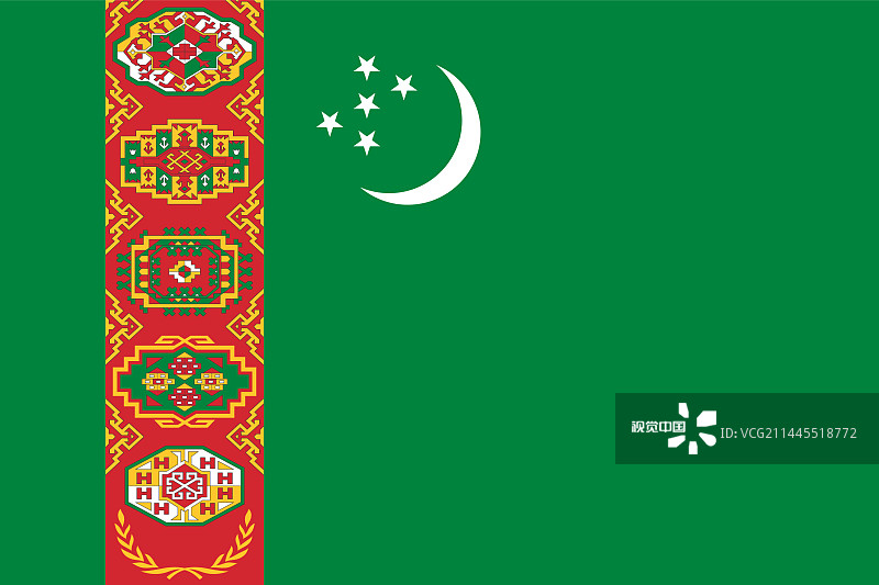 土库曼斯坦国旗图片素材