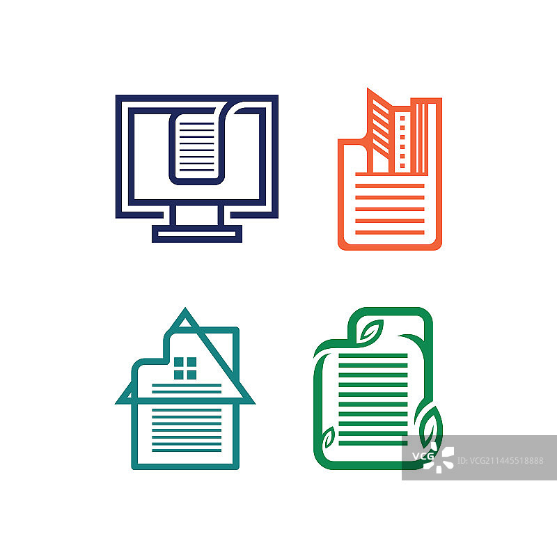 纸质文件Logo设计套装图片素材