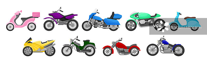 带鞍座的自行车和摩托车图片素材