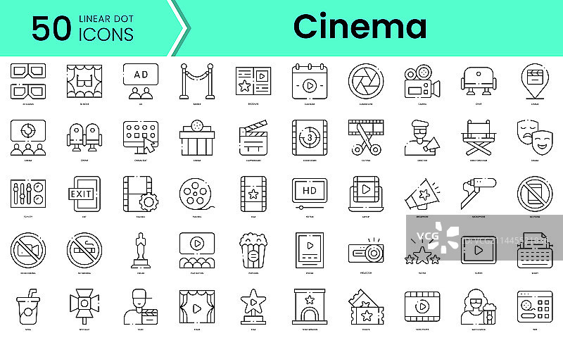 电影图标线条艺术风格图标合集图片素材