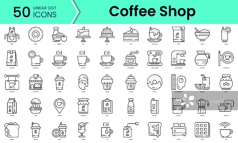 咖啡店图标线条艺术风格图标图片素材