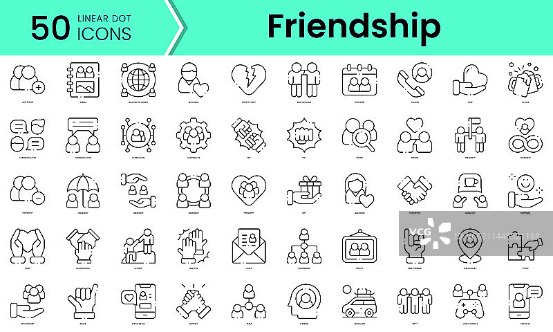 友谊图标线性艺术风格素材图片素材