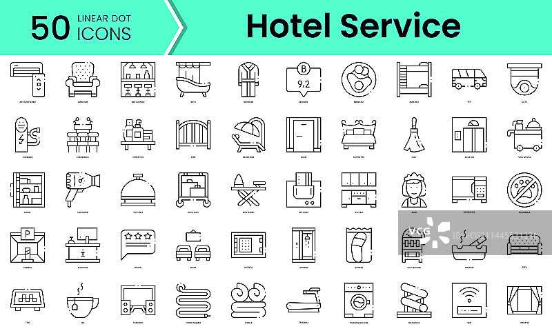 酒店服务线性图标图片素材