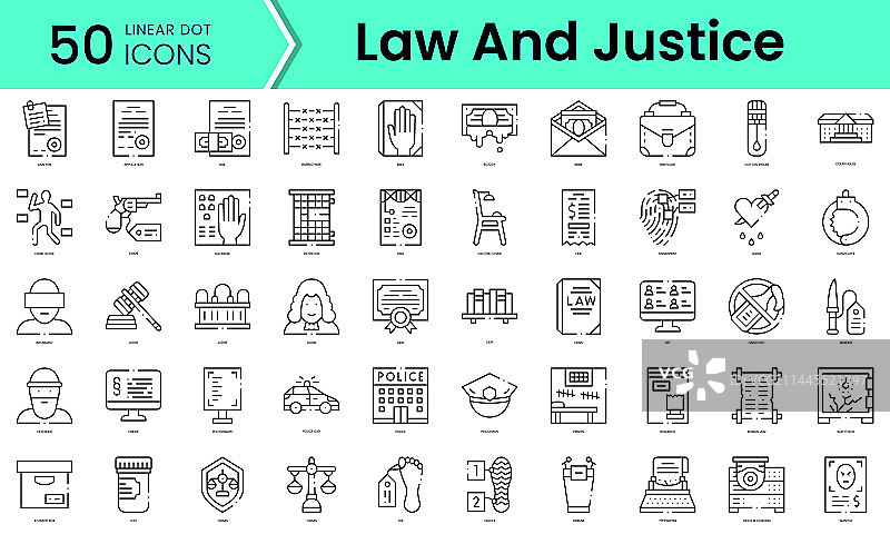法律与公正图标线条艺术风格图标集图片素材