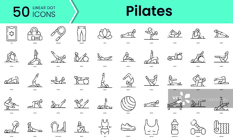 普拉提图标线条艺术风格图标包图片素材