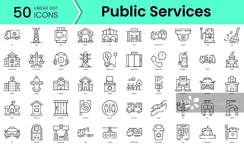 公共服务线性艺术风格图标素材图片素材