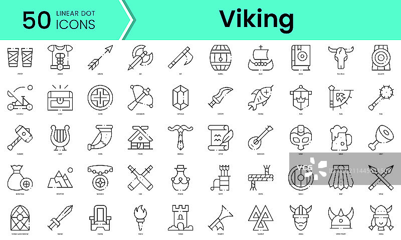 维京图标线条艺术风格图标合集图片素材