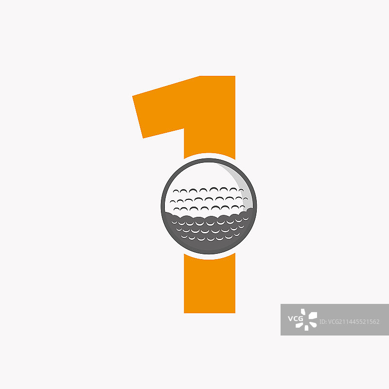 字母1首字母高尔夫球Logo曲棍球运动图片素材