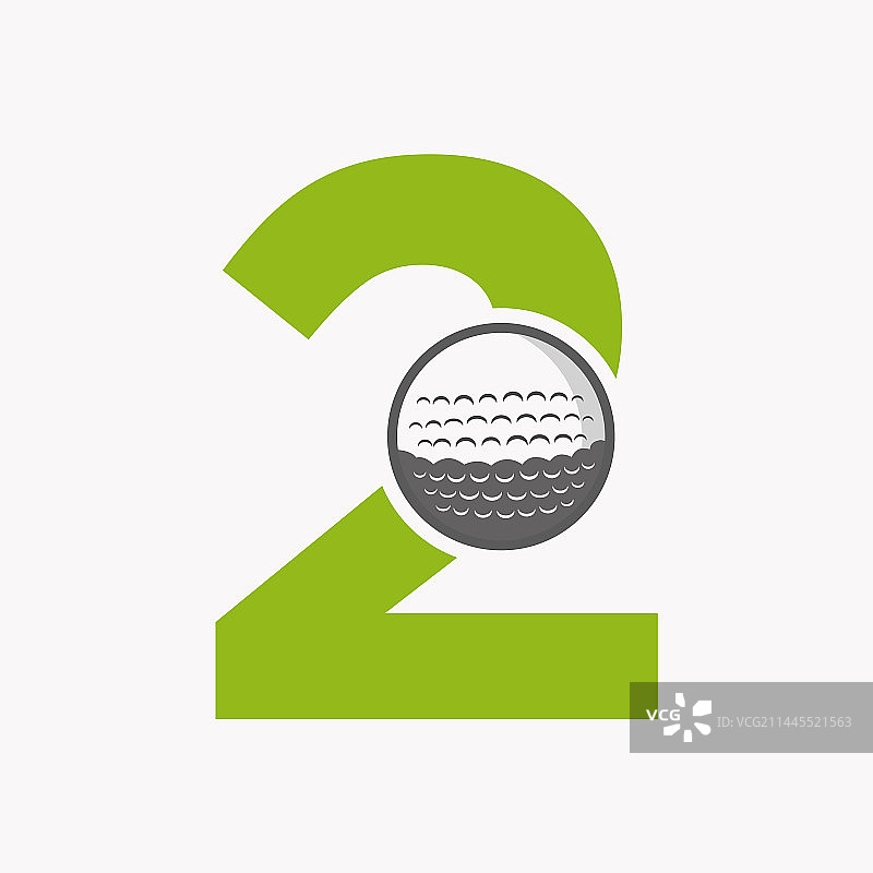 首字母2曲棍球运动高尔夫球Logo图片素材