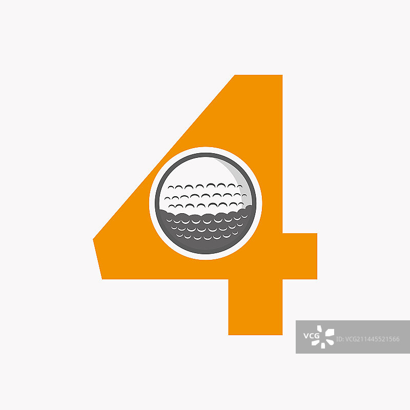 高尔夫球logo字母4曲棍球运动设计图片素材