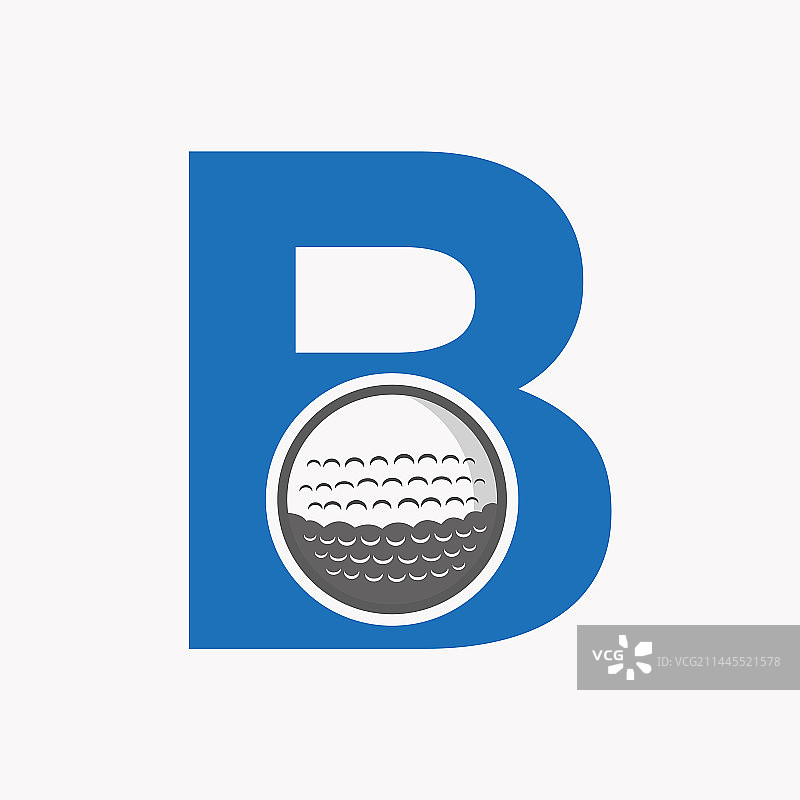 字母B初始曲棍球运动高尔夫标志图片素材