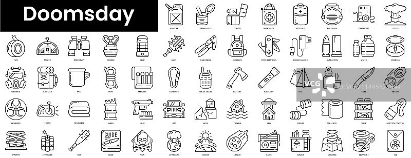 极简末日图标轮廓合集图片素材
