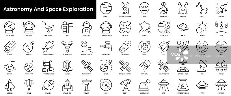 天文和太空探索轮廓合集图片素材