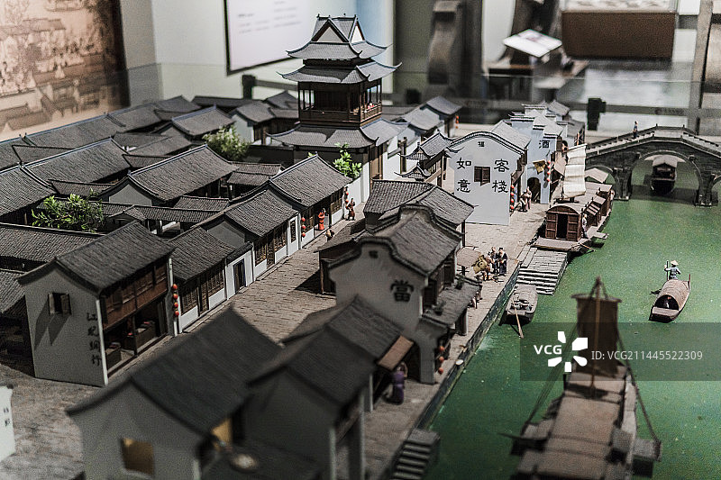 古代江南街景模型 常州博物馆图片素材