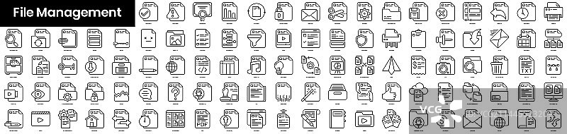 文件管理轮廓图标集（简约风格）图片素材
