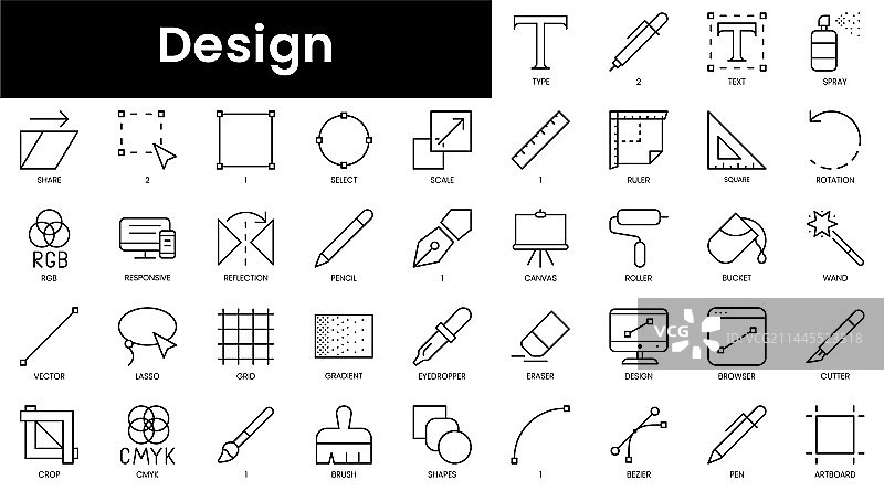 极简主义细线条设计图标合集图片素材