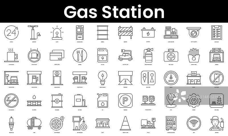 极简主义加油站图标图片素材