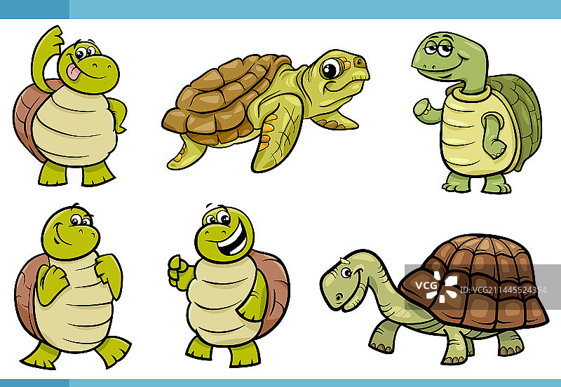 卡通趣味乌龟漫画动物角色合集图片素材