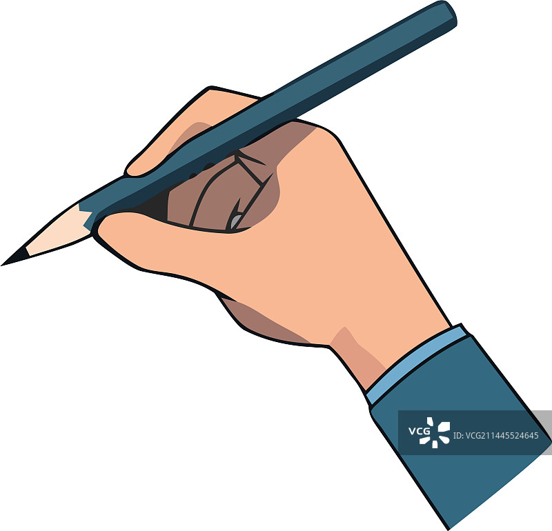 手持铅笔的商人，白色背景图片素材