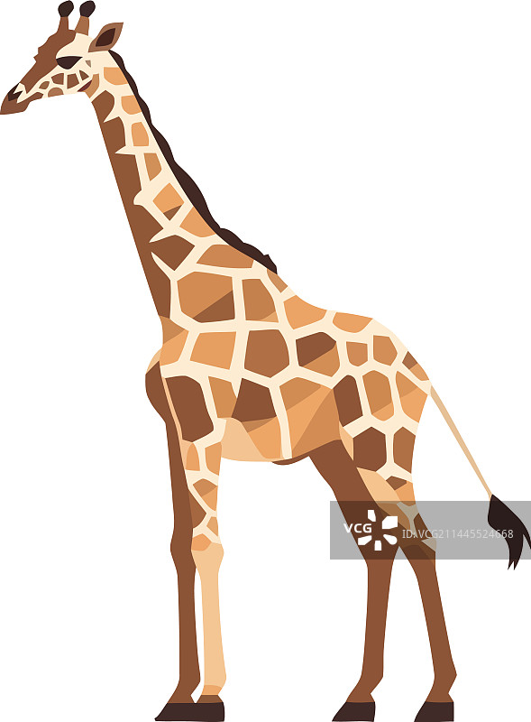 站立的可爱卡通长颈鹿设计图片素材