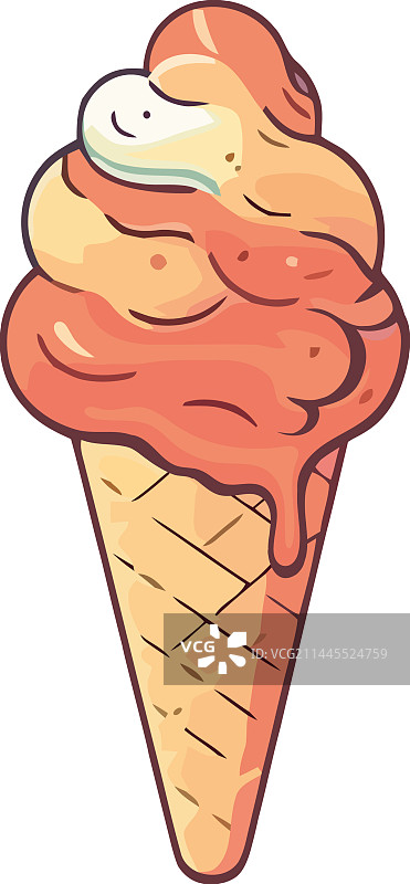 冰淇淋甜筒象征着夏日清凉图片素材