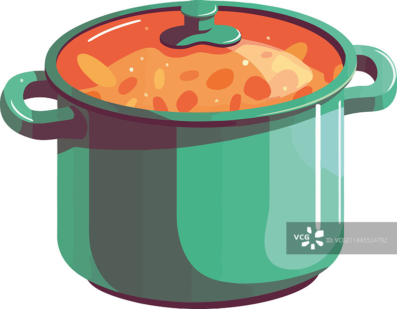 热气腾腾的大锅汤美食午餐图片素材