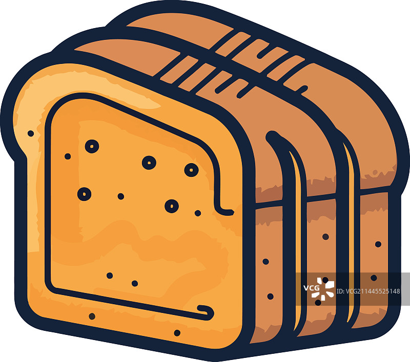 孤立的新鲜面包食物图标图片素材