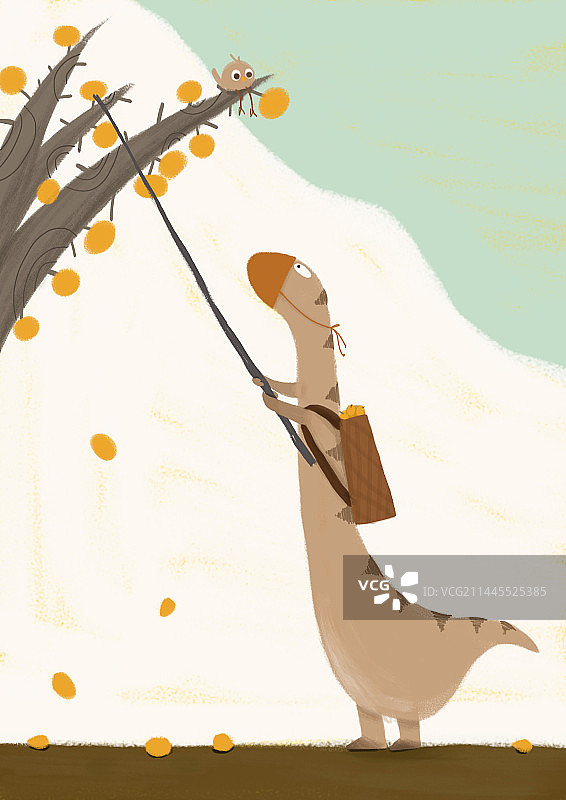 摘果子的恐龙图片素材