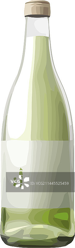 透明玻璃瓶装清爽绿色饮品图片素材