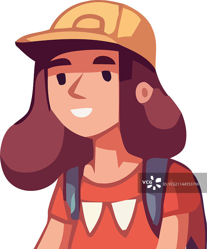 微笑的戴运动帽的女人图片素材