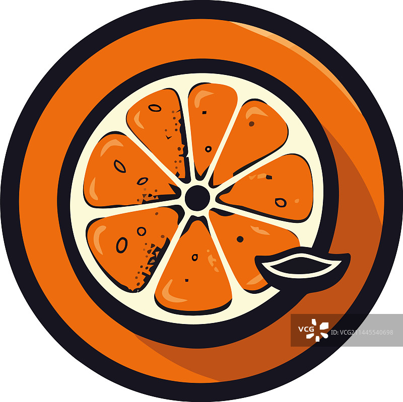 新鲜柑橘切片健康夏季餐食图标图片素材