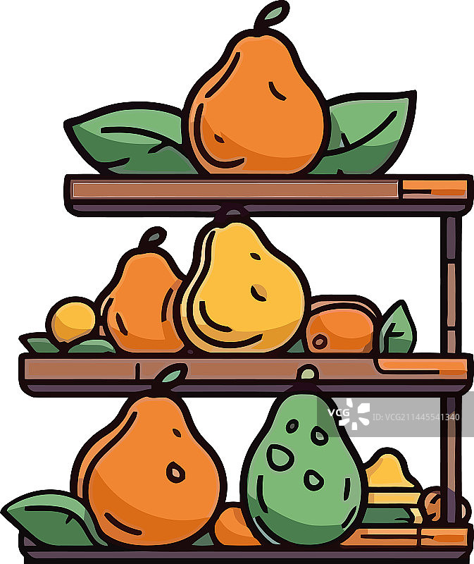 健康生活：有机水果货架图片素材