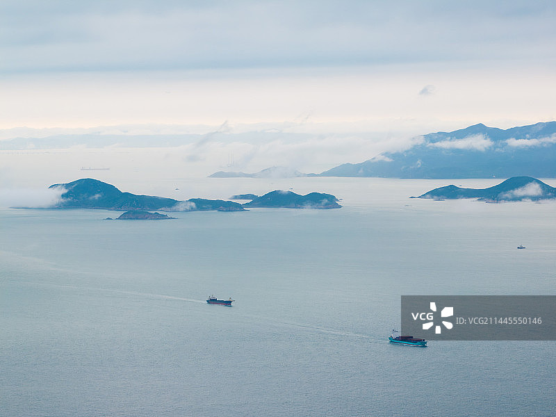 香港大屿山岛海景航拍图片素材